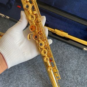 24Kゴールドメッキ新しいフルート17オープンホール木管楽器プロフェッショナルフルートS6プレイ試験高度なジャズ楽器