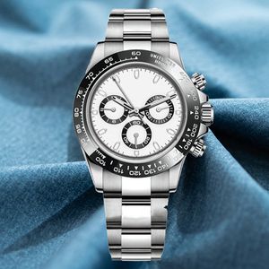 Relógios clássicos masculinos 40mm Dial 116500LN panda dayton relógio Cronógrafo automático Mecânico Relógio de vidro de safira Modelo dobrável de aço inoxidável relógio de pulso de luxo