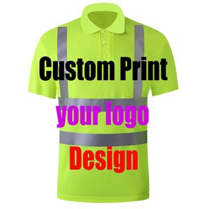 Polos para hombre de alta visibilidad de secado rápido DIY uniforme personalizado estampado reflectante Safey Polo Hi Vis Polos ropa de trabajo 230720