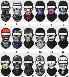 Bicicleta de ciclismo ao ar livre Máscara de caveira de motocicleta Esportes ao ar livre Capuz Máscaras de rosto inteiro Capa Balaclava Boné Resfriamento de verão Pescoço Gorro de equitação Capacete 49 design