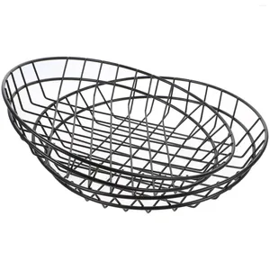 Dinnerware Sets Round Line Iron Basket Decorative Fruit Large Capacity Creative Storage Dessert