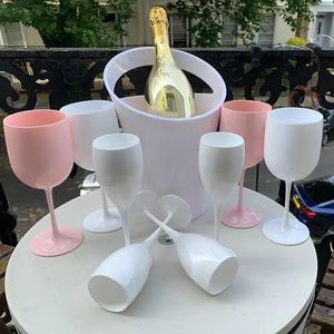 Vinglasparti White Champagne Cup Coupes Cocktail Flutes Goblet Plating Plastic Beer Wople Whisky Cups Factory Anpassning