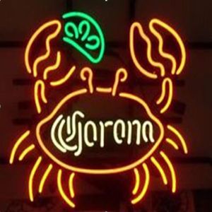 Yeni Tat Tire Neon Bira İşaret Bar İşareti Gerçek Cam Neon Işık Bira İşareti Corona Büyük Yengeç Sanat Işık Neon 16x14228o