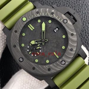 Relógios masculinos TOPQuality 47 mm submersíveis 961 00961 961 00961 Fibra de carbono Safira Mecânico Automático Relógio masculino Wristwatc234Y