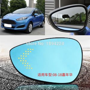 For Ford Fiesta 2008-20108 Car Rearview Mirror Wide Angle Blue Mirror Arrow LED Turning Signal Lights291S