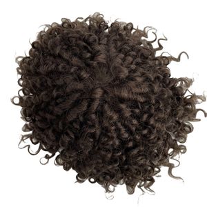 6 -calowe malezyjskie dziewicze ludzkie włosy zamiennik 8x10 Brown Color 4# Bouncy Curl Center Lace Australia Unit dla mężczyzn