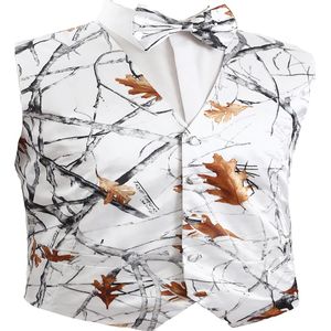 White Camo Groom Vests For Wedding Camouflage Slim Fit Mens Attire Custom Made Waistcoat Tailor Plus Size Orange Real Image325A