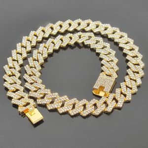 Gold Necklace Men Designer Jewellery Classic Mens Hiphop Iced Out Chains Jewelry Diamond Tennis Chain Hip Hop Necklaces Men Crystal 15mm Multiple Colors Available