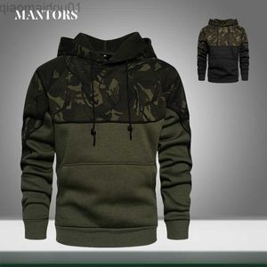 Herrtröjor tröjor nya män casual hoodies harajuku Autumn Winter Men's Sportswear Fleece Hooded Camouflage Pullover Sweatshirts Hip Hop Clothing L230721