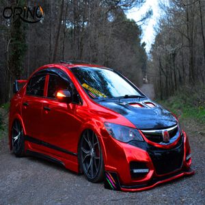 Gloss Chrome Mirror Red Vinyl Car Wrap Sticker med Air Release Bubble For Car Full Wrapping Foil264C