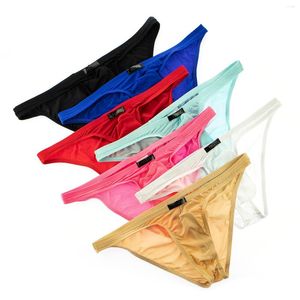 Underpants YUTATA Men's Briefs Solid Color Sexy Ice Silk Panties Low Waist Fun Soft Space Warehouse Quick Dry Breathable