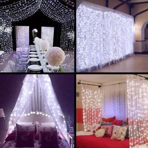 Utomhus LED -julbelysning LED -lampor 10 4M 8 4M 6 4M 4 4M 3 4M Gardinbelysning Julprydnad Flash Colored Fairy Wedding DE255N