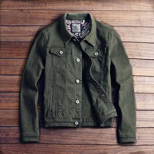 Men's Jackets 2021 New hot slim mens jackets and coats casual denim jacket men veste homme men jeans jacket male khaki black army green red L230721