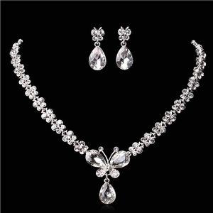 Biżuteria ślubna Świecenie Nowe tanie 2 zestawy Rhinestone Bridal Jeweller