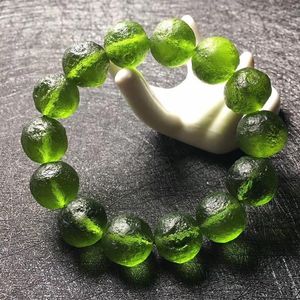 Charm Bilezikler Moldavite Bilezik 8mm 10mm 12mm Enerji Takı Yeşil Peridot Kadın Adam Çek Taş Streç Buda2260