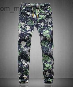 Herrenhosen Großhandel-neue Sommer-Stil Herrenhosen Sonderangebot Haremshosen Blumendruck Baumwolle Leinen Streifen elastische Taille Herren Jogger Jogginghose Z230721