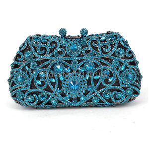 Evening Bags Fashion Aquamarine Diamond Crystal Luxury Clutch bag Blue Handmade Stylish Party Purse Sacoche Pochette Prom Handbag 093 230720