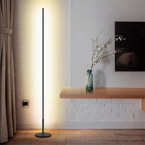 Nordiska minimalistiska LED -golvlampor Stående lampor vardagsrum Led Black White Aluminium Luminaria Standing Lamps Lamparas Dekorera240C