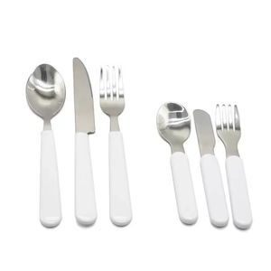 Sublimation Children Cutlery Set White Blank DIY Fork Knife Spoon Stainless Steel Adults Cutlery Portable Kids Tableware CPA5660 i0721