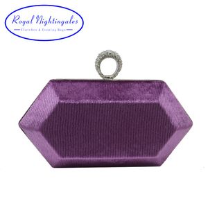 Sacs de soirée Mini Ring Clutch Purses Velvet Purple et Sacs à main pour Womens Party Prom 230720