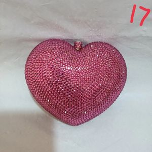 Вечерние сумки красные полные бриллианты сцепления свадьба на день рождения хрустальное сердце в форме сердца.