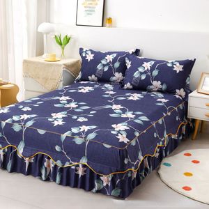 Bedding sets 3Pcs Bed Sheet Lace Skirt Elastic Fitted Double Bedspread Mattress Cover Home Pillowcase Set Bedsheet 2 Seater 230721