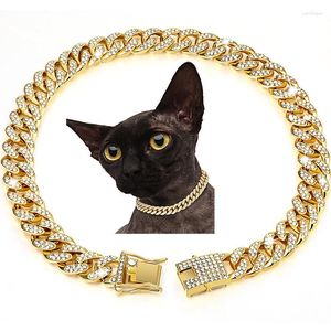 Dog Collars 1 Pc Multiple Sizes Pet Necklace Cat Collar With Diamond Pendant Jewelry Luxury Metal Puppy Supplies