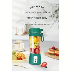 6 blad 380 ml USB Portable Juicer Maker, Juicer Fruit Juice Cup Automatisk liten elektrisk juicer smoothie mixer is crushcup matprocessor