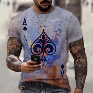 Men Tirts Shirt Map Mappic Prints Poker 3D Print Daily Holiday Short Sleeve Clothing Apparel Designer Discal Big and Tall Summer