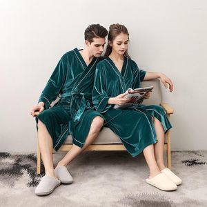 Kvinnors sömnkläder El Bathrobe Thin Yukata Absorberande Svett Steaming Pyjamas Men's and V-Neck Home Service Couples Nightlown