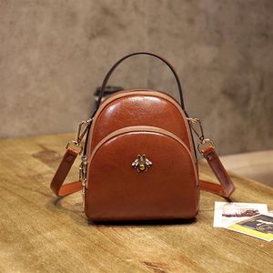 2021 Trenda retro pszczoła mała okrągła torba dzika torba Messenger Fashion One Ramulder Mini Women Backapck206H