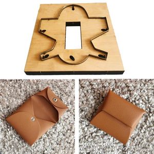 Plånböcker japan stålblad diy läder hantverk trä mögel liten plånbok ingen sömnad snap knapp mynt väska hand stansmall verktyg