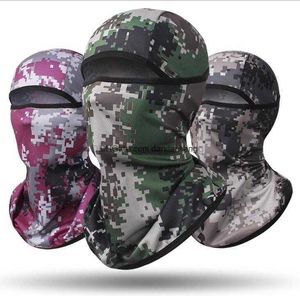 Kamuflaż Balaclava Cap Full Face Maska do CS Wargame Cycling Hunting Army Rower Hełm Hełm taktyczne czapki na zewnątrz głowa ochronna szalik turban turban