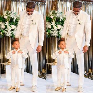 Discount Ivory Slim Fit Wedding Tuxedos Shawl Lapel One Button Men's Suit for Prom Party Groom Wear284m