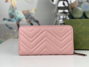 Mode singel blixtlåsdesigner kvinnor läder plånbok damväska mynthållare långa vågmönster plånböcker storlek 443123