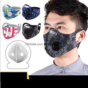 Máscaras esportivas de camuflagem de desenho animado, bicicleta ao ar livre, meia máscara facial, carbono ativado, antipoluição, neoprene, máscara de filtro de ar