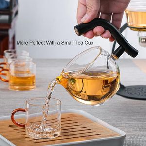 Verktyg Borrey Creative Automatic Tea Sets Heatresistant Glass Teapot Cup Turkish Drip Pot Cover Bowl Te Ceremony Set Coffee Drip Pot