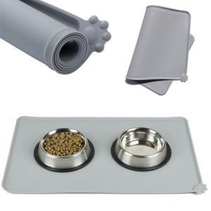 Vattentät husdjursmatning Mat Silikon Pet Dog Puppy Bowl Pad Feed Placement Dog Accessories Foldbara296U