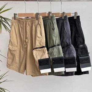 Herren-Shorts, Herren-Designer-Taschen, Arbeit, fünfteilige Hose, Stones Island, Damen-Sommersweat, Multifunktions-Oberschenkel, kurz, lässig, locker, High-Street-Baumwolle, Gezeitenfluss66