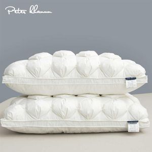 Peter Khanun 48 74CM Luxury 3D Style Rectangle White Goose Feather Down Pillows Down-Surow 100% Cotton Bedding Pillow 063 210831291y