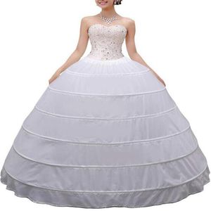 Yüksek kaliteli kadınlar Crinoline Petticoat Ballgown 6 Hoop Etek Düğün Gelin Elbisesi Balyol için Uzun Etirt Kaydırıyor GOWN201T9677203243A