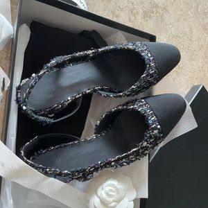 7A Tasarımcı Ayakkabı Kadınlar Sıradan Ayakkabı Moda Orijinal Deri Slingback Klasik Tasarım Lüks Elbise Ayakkabıları Keçi Keçi Grograin Yaz Çok Verimli Fabrika Ayakkabıları