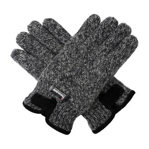 BRUCERIVER MENS Ullstickade handskar med varma thinsulerade fleecefoder och slitstarkt läderpalm CJ191225222Y