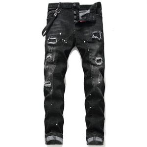 D2 Jeans Masculino Mens Designers Jean Skinny Calça rasgada Cool Guy Causal Hole Denim Fashion Fit Washed Pant 02021967