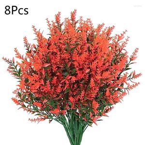 Dekorativa blommor Artificial Lavender Bouquet Set of 8 Bride Church Home Decoration Present Present