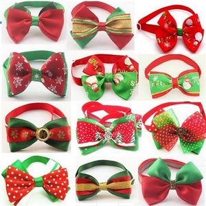 50pc lot Christmas Holiday Pet Puppy Dog Cat Bow Ties Cute Neckties Collar Accessories Grooming Supplies P89255z