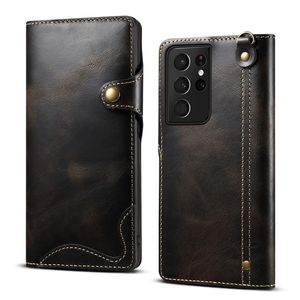 Wallets S23 S22 S21 S20 Ultra Note 20 10 5G Caixa Flip para Samsung Galaxy S23 Plus Genuine Leather Livro da carteira de couro Samsung S22 S21 S 20