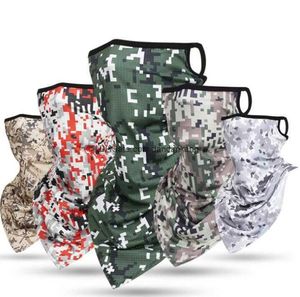 Summer Cooling Camouflage Neck Gaiter Cycling Magic Scarves Earloop Camo Tactical CS Mask Anti UV Dammtät Män Kvinnor Mål Skyddande masker huvudomslag