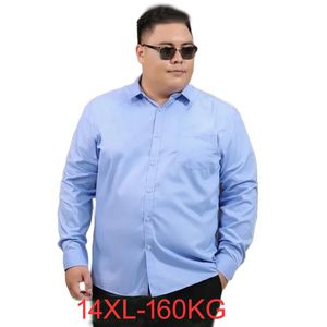 Camicie eleganti da uomo Camicia da uomo primavera estate manica lunga taglia grande 10XL 12XL 14XL 160kg Camicie larghe da ufficio formale oversize Business Tops 230721