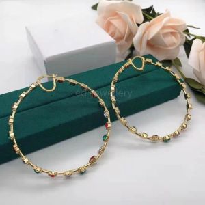 Brincos de argola banhados a joias de marca de grife para mulheres joias de dama de honra de casamento 2018 moda presente círculo de metal